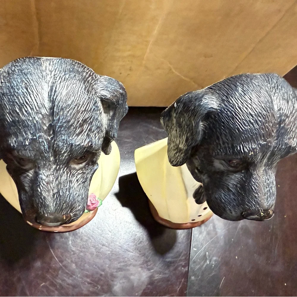 Rare Sylvester black Labrador‎ retriever Bookends paperweight lab resin